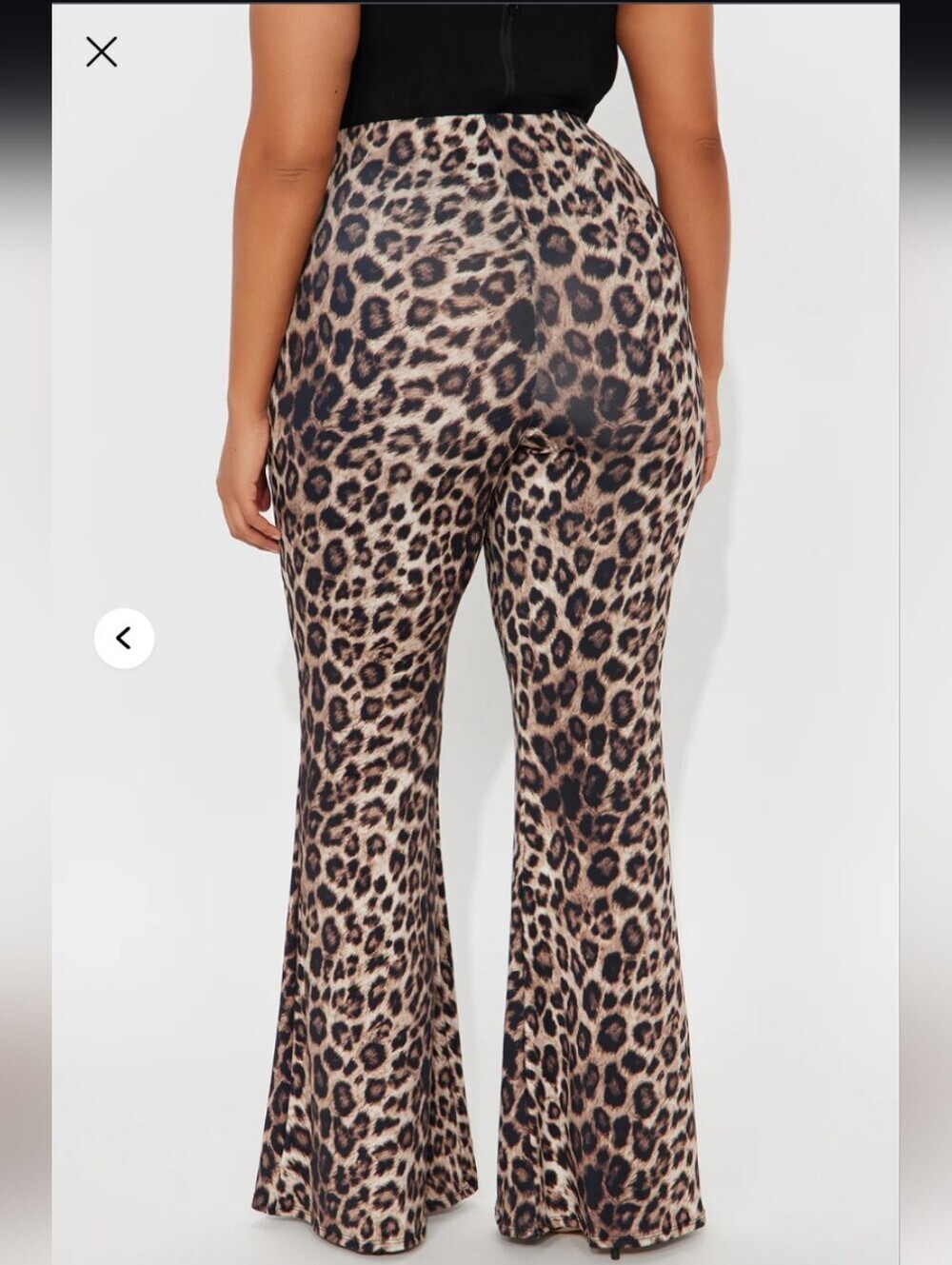 Fashion Nova Natural Instincts Leopard Flare Leg Pant 33 - Leopard 1X (EUC) - Picture 3 of 7